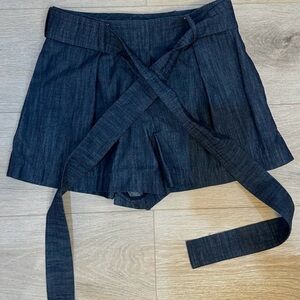 Alexis Blue belted denim shorts